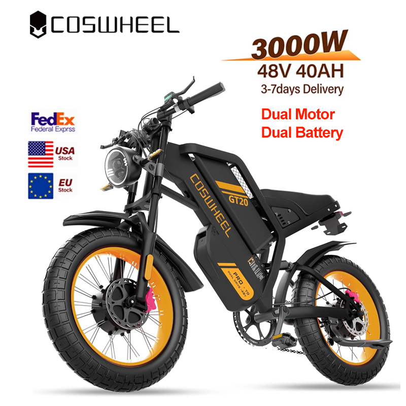 Motorcycle Gear Ratings - Rower elektryczny Coswheel dla dorosłych, 3000W,