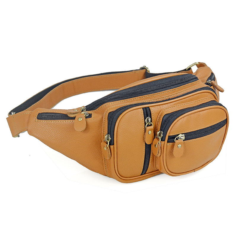 Motorcycle Gear Bag - Męska skórzana talia męska codzienna podróżna