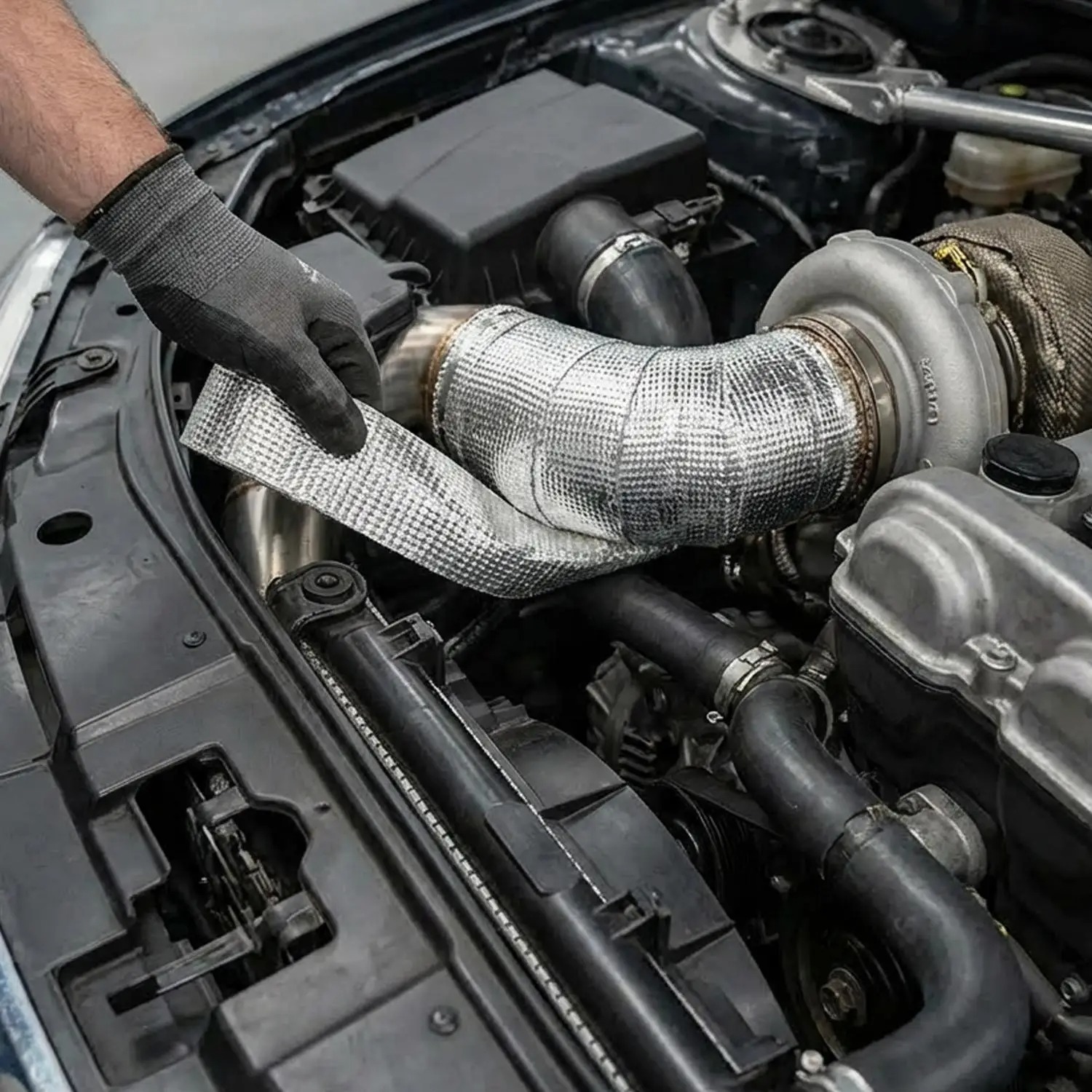 Exhaust Wrap Titanium - Taśma termoizolacyjna do tłumika motocyklowego, owijka