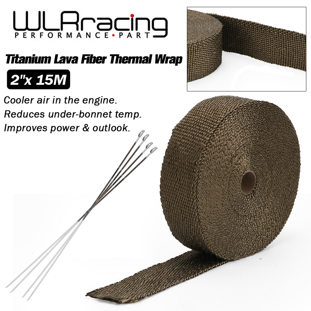 Exhaust Wrap Titanium - WLR RACING - 15M Premium Owijka